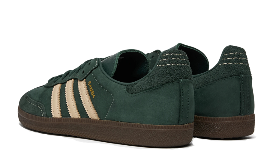 back view of the adidas samba mineral green