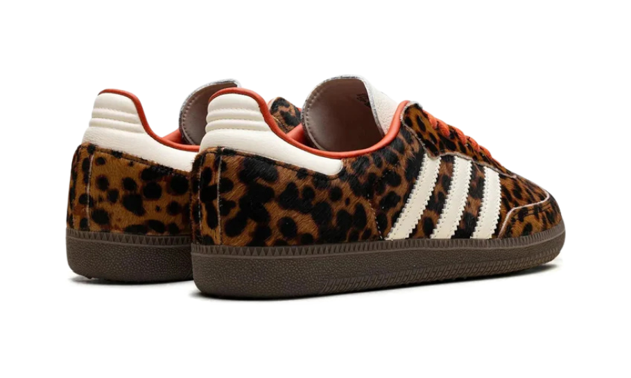 back side of the adidas samba leopard