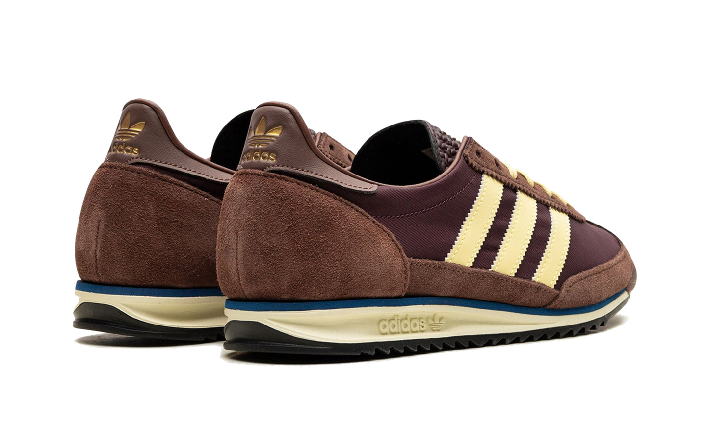 back view of the adidas sl 72 brown