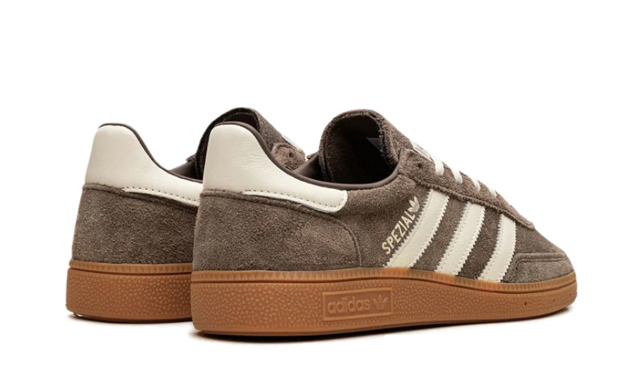 back viewof the adidas spezial brown shoe
