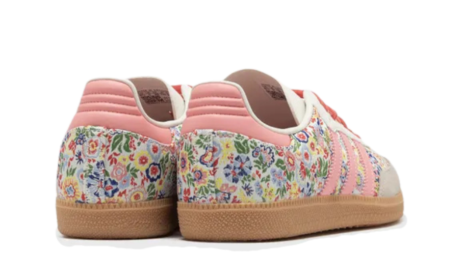back view of the adidas samba liberty floral