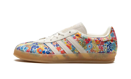 front view of the adidas gazelle indoor liberty london 