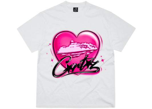 Corteiz Alcatraz Heart Tee White