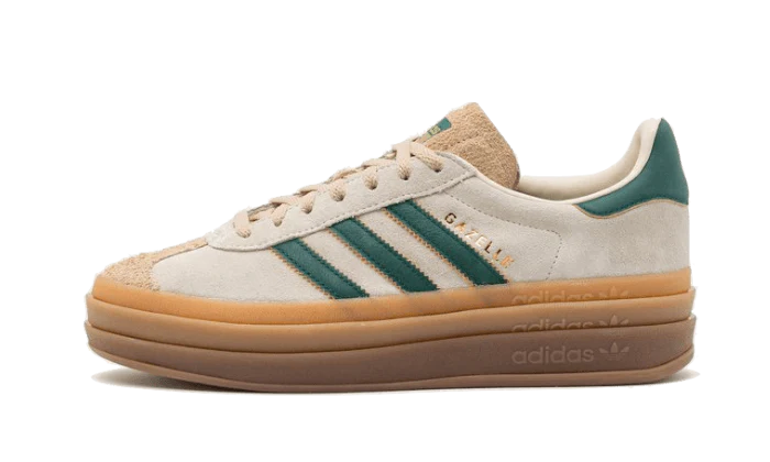 Adidas Gazelle Bold Magic Beige Collegiate Green front side