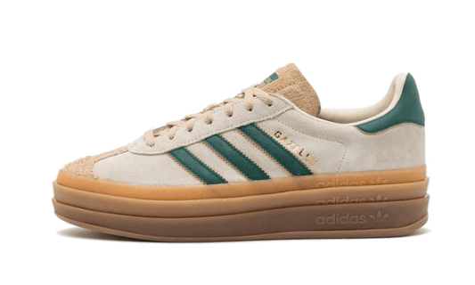 Adidas Gazelle Bold Magic Beige Collegiate Green front side