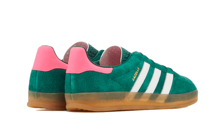 adidas gazelle indoor collegiate green lucid pink back side