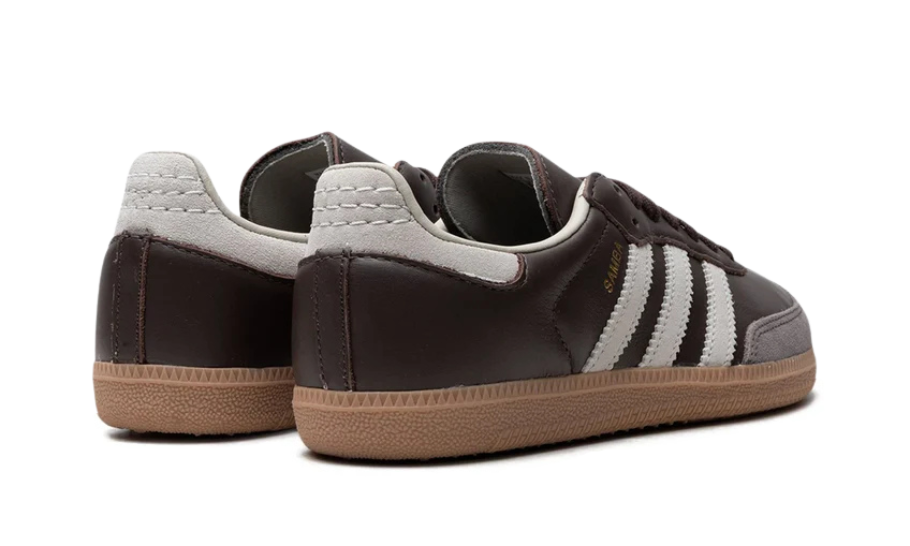 back view of the adidas samba brown putty