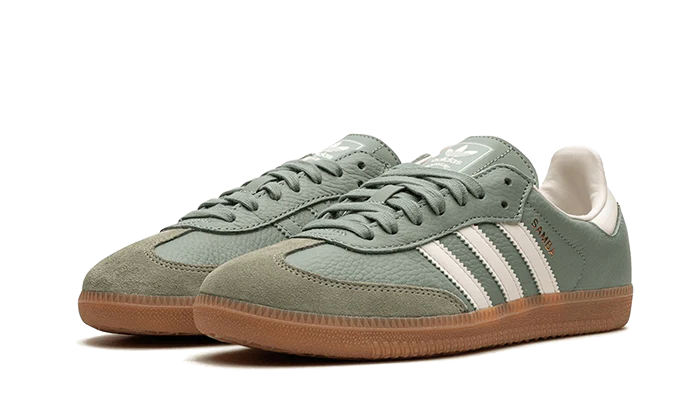 adidas samba og silver green detail side