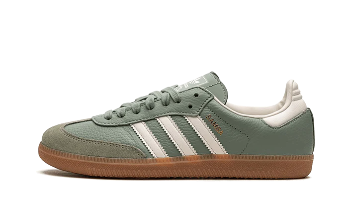 adidas samba og silver green front side