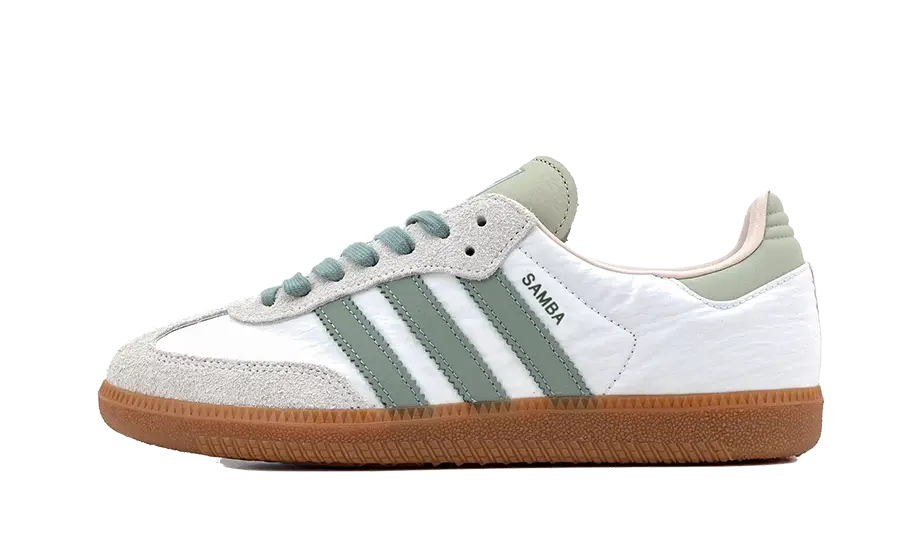 adidas samba og silver green putty mauve front side