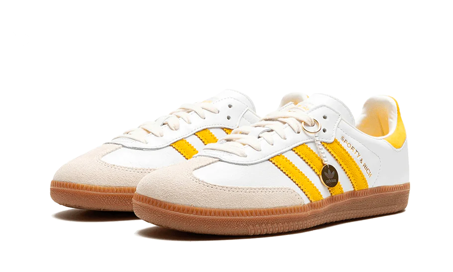 adidas samba og sporty rich white bold gold detail side