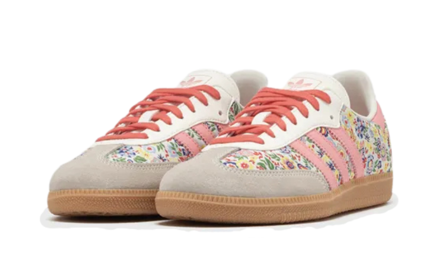 detail view of the adidas samba liberty floral