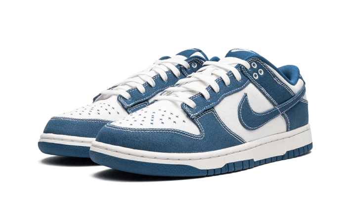 dunk low sashiko industrial blue detail side