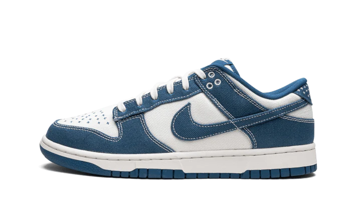 dunk low sashiko industrial blue front side