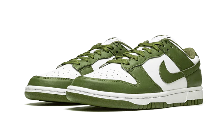 nike dunk low medium olive detail side